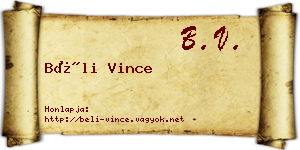 Béli Vince névjegykártya